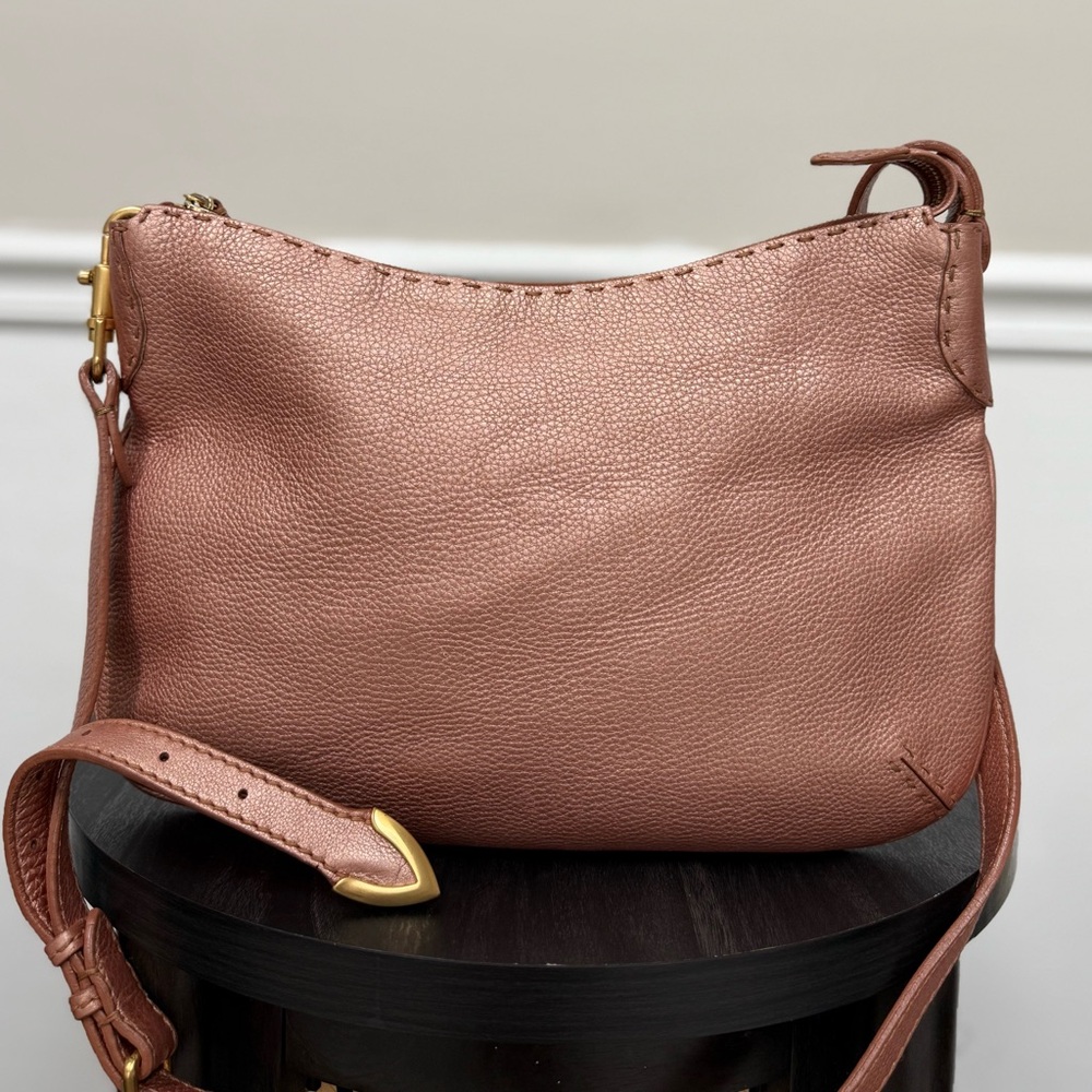 Fendi Selleria Leather Crossbody Bag Pink Golden